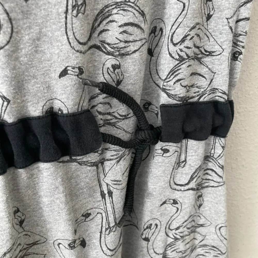 Mini Rodini Flamingo Dress - Gray Black - 116/122 or 5-7